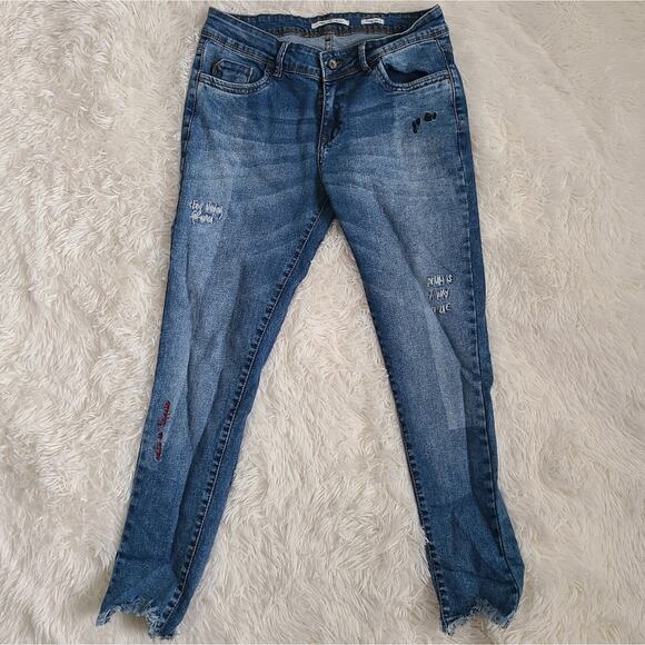 Play With Colors Light Wash Patch Trixy Jeans SZ 32 - Picture 15 of 15